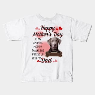 Silver Labrador Happy Mother's Day To My Amazing Mommy Kids T-Shirt